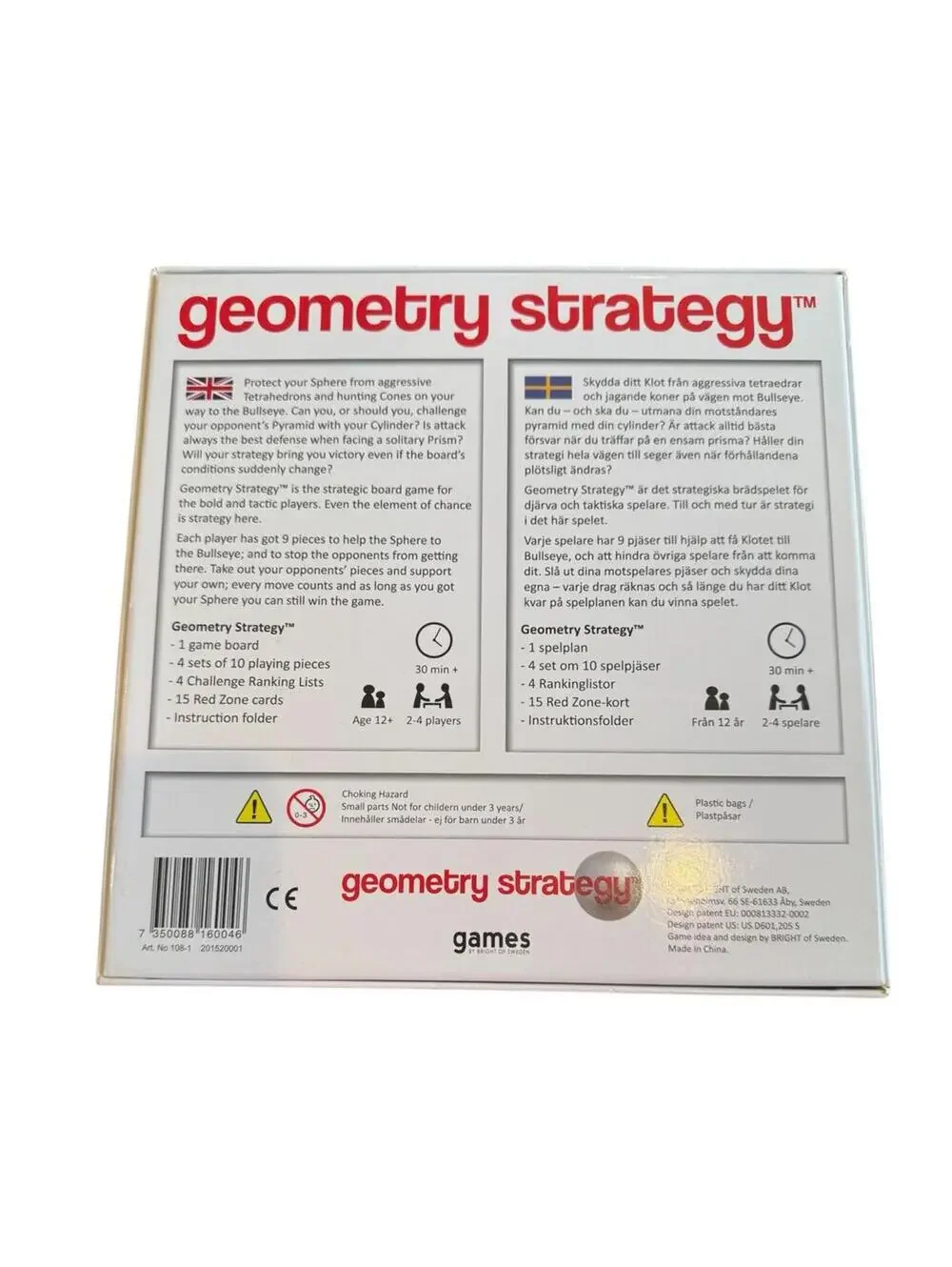 New Geometry Strategy board game Math ages 12+ brain mind 2-4 players School